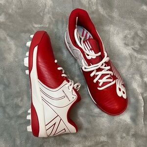 New Balance Red and White Soccer Cleats